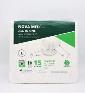 Novamed All in Ones Lot de 15 couches pour adulte Absorption 2640 ml